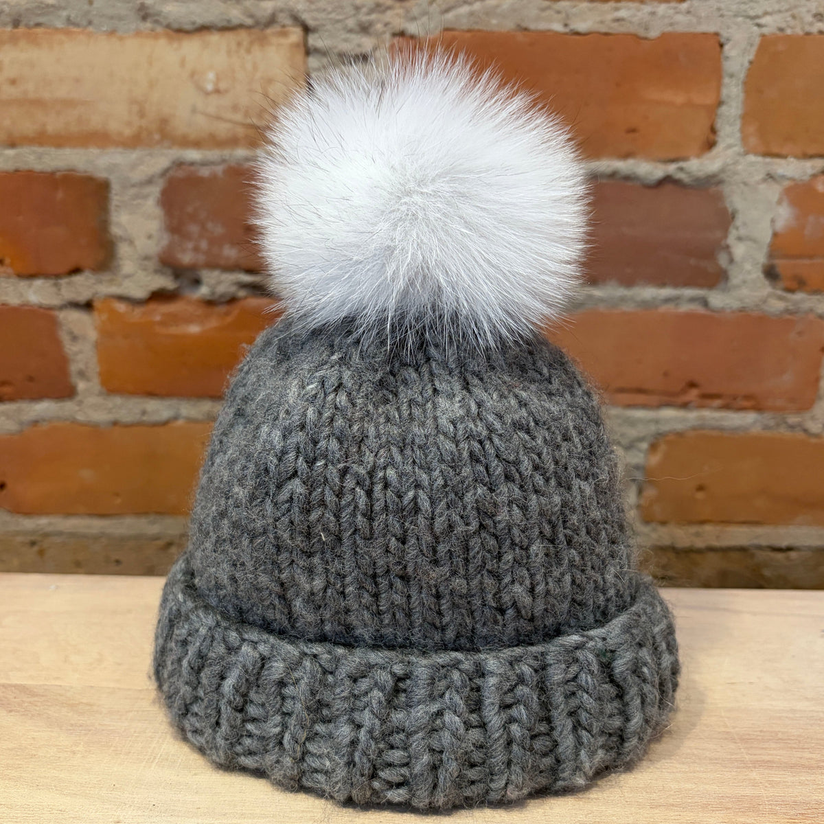 Blue Fox Fur Pom, 3 Inch