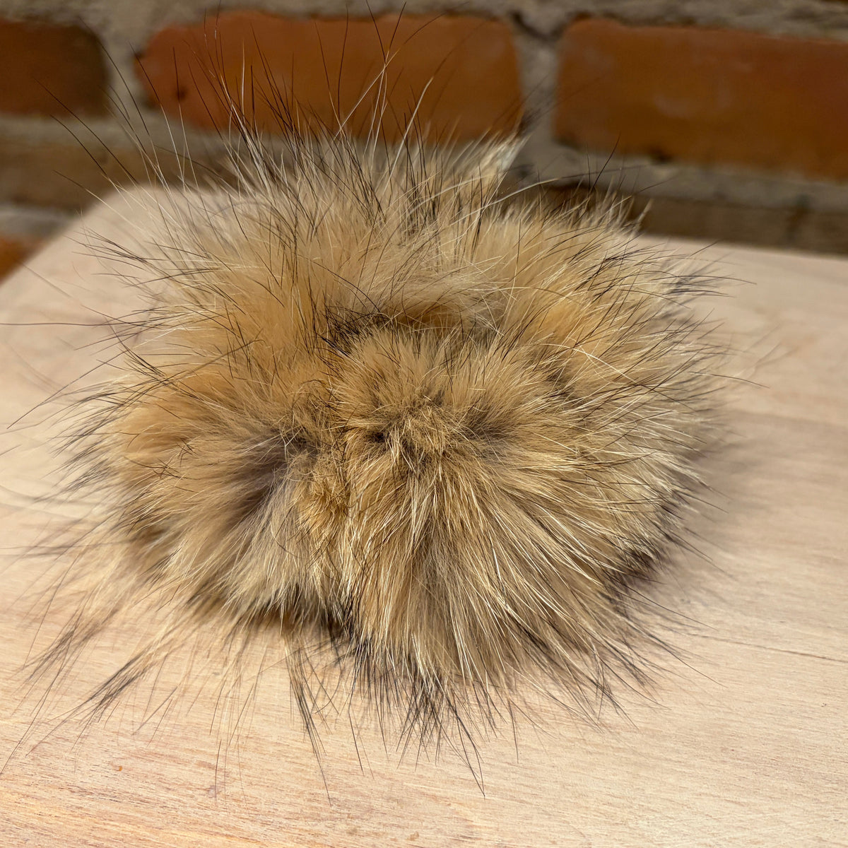 Coyote Fur Pom Pom Scrunchie