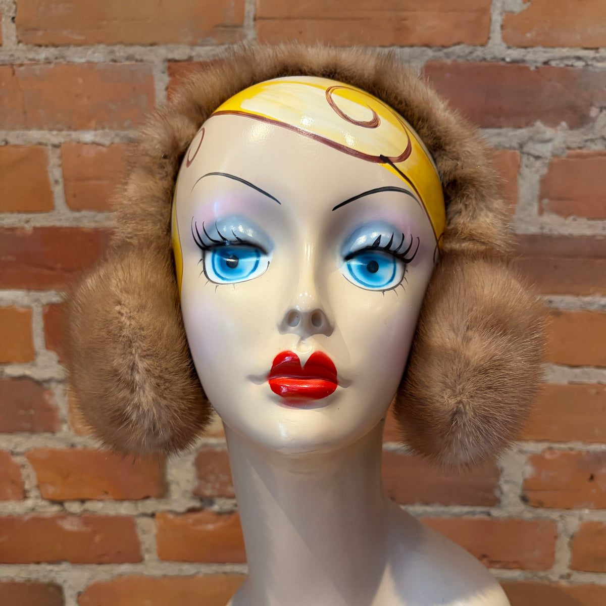 Honey Beige Mink Wrap Around Earmuffs