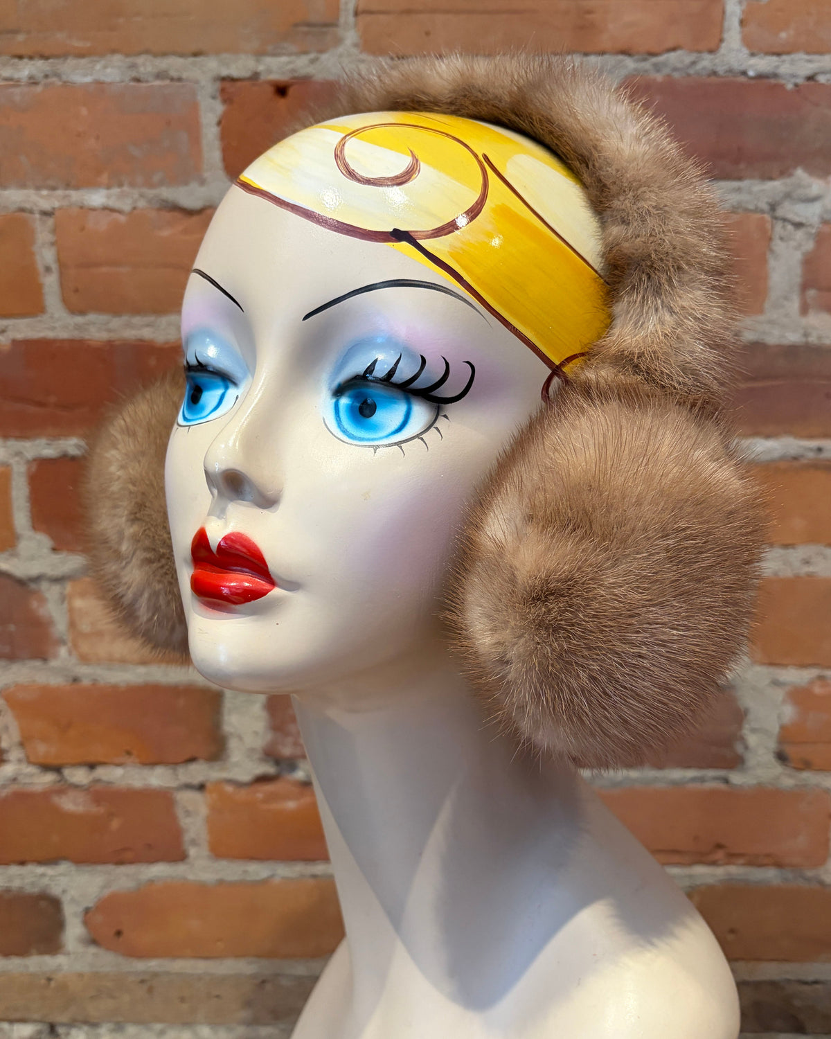 Honey Beige Mink Wrap Around Earmuffs
