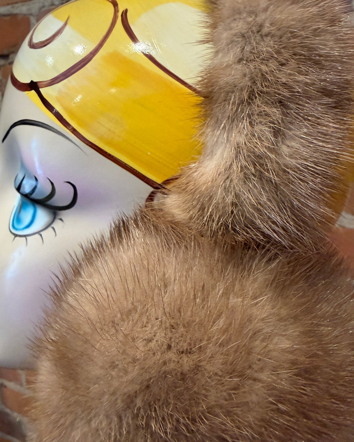Honey Beige Mink Wrap Around Earmuffs