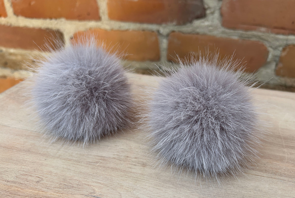 Lavender Mink Faux Fur Pom, 3 Inch