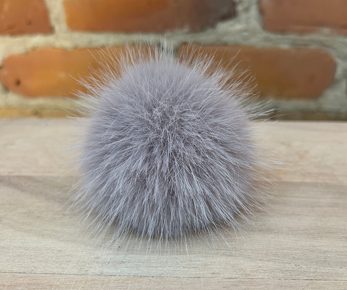 Lavender Mink Faux Fur Pom, 3 Inch