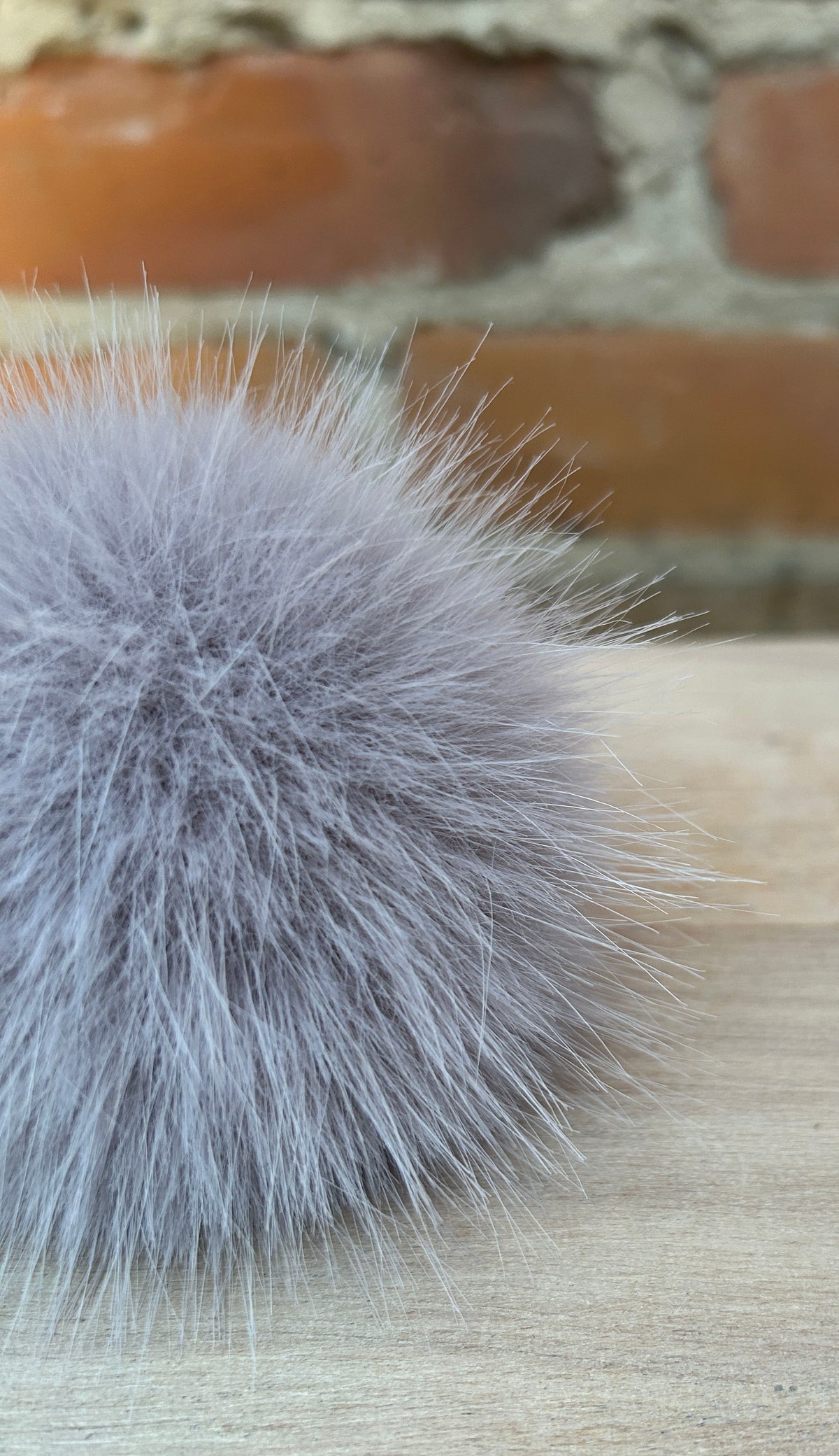 Lavender Mink Faux Fur Pom, 3 Inch