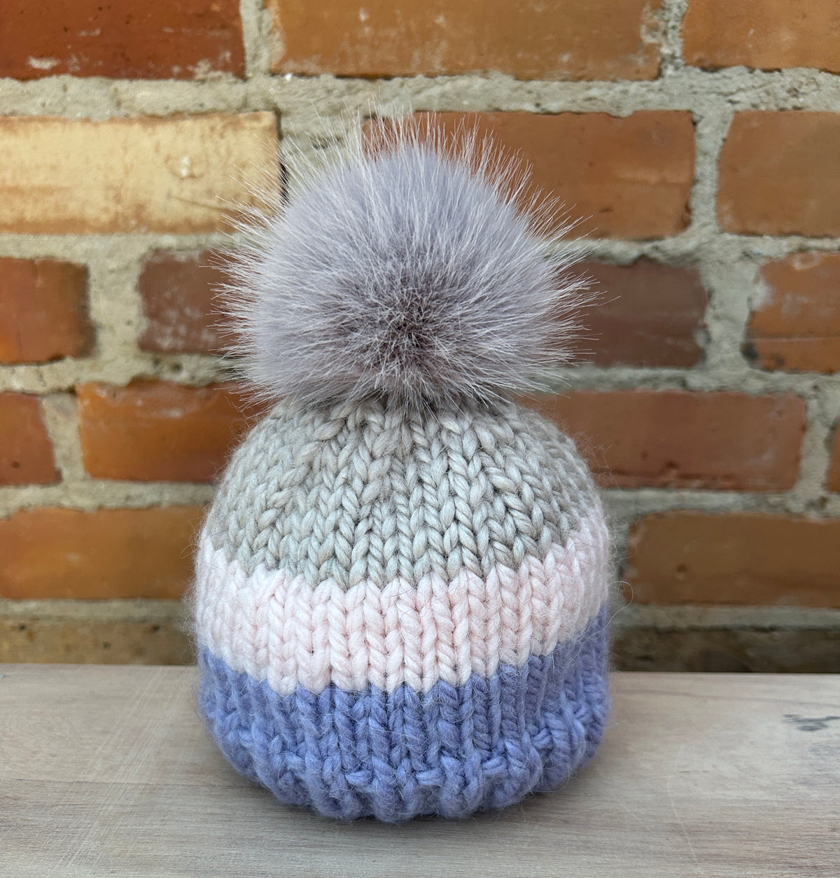 Lavender Mink Faux Fur Pom, 3 Inch