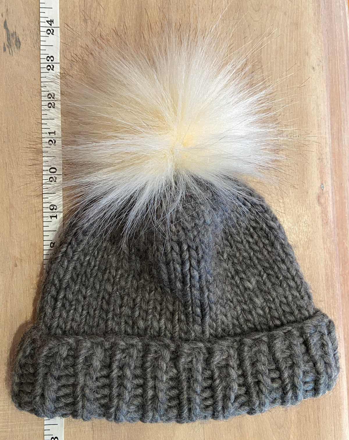 Ivory Peach Faux Fur Pom, 3.5 Inch