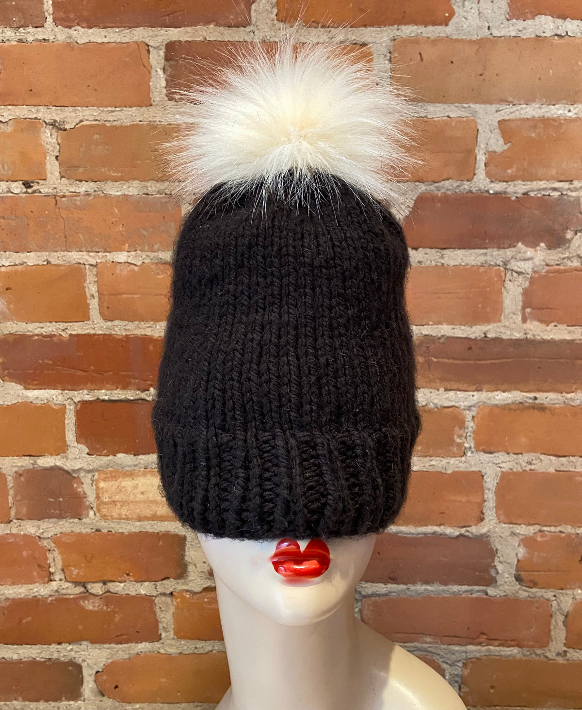 Ivory Peach Faux Fur Pom, 3.5 Inch