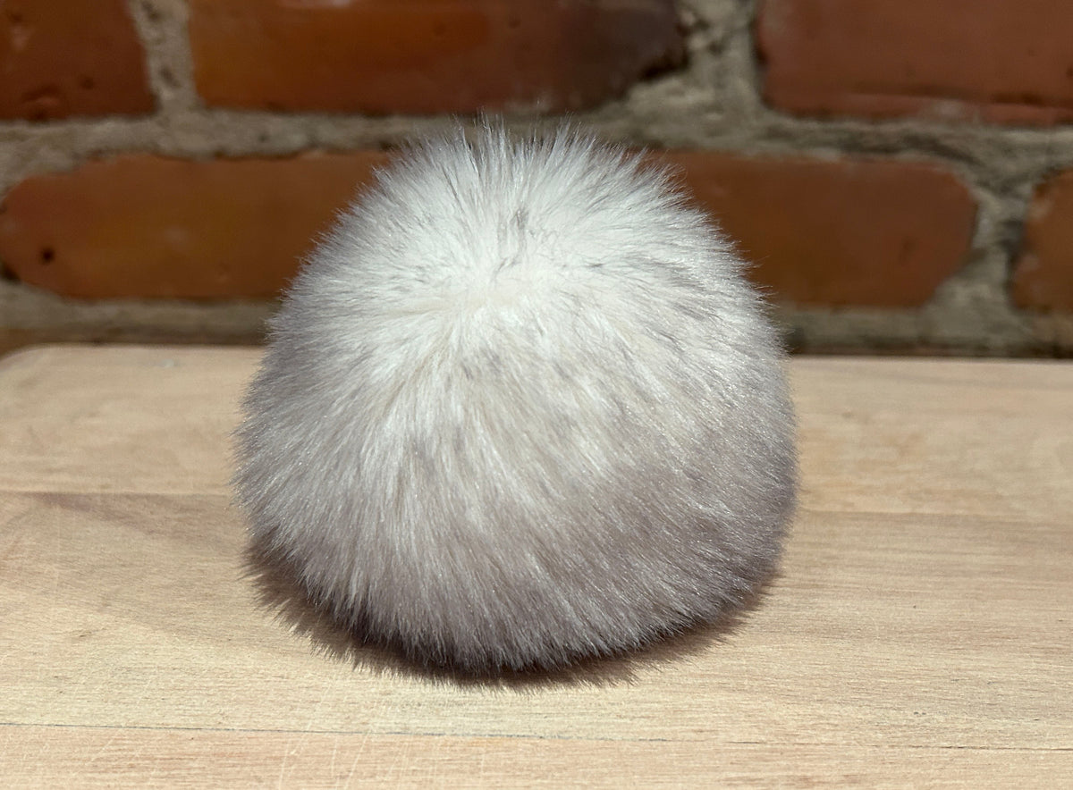 Light Grey Chinchilla Faux Fur Pom, 3.5 Inch