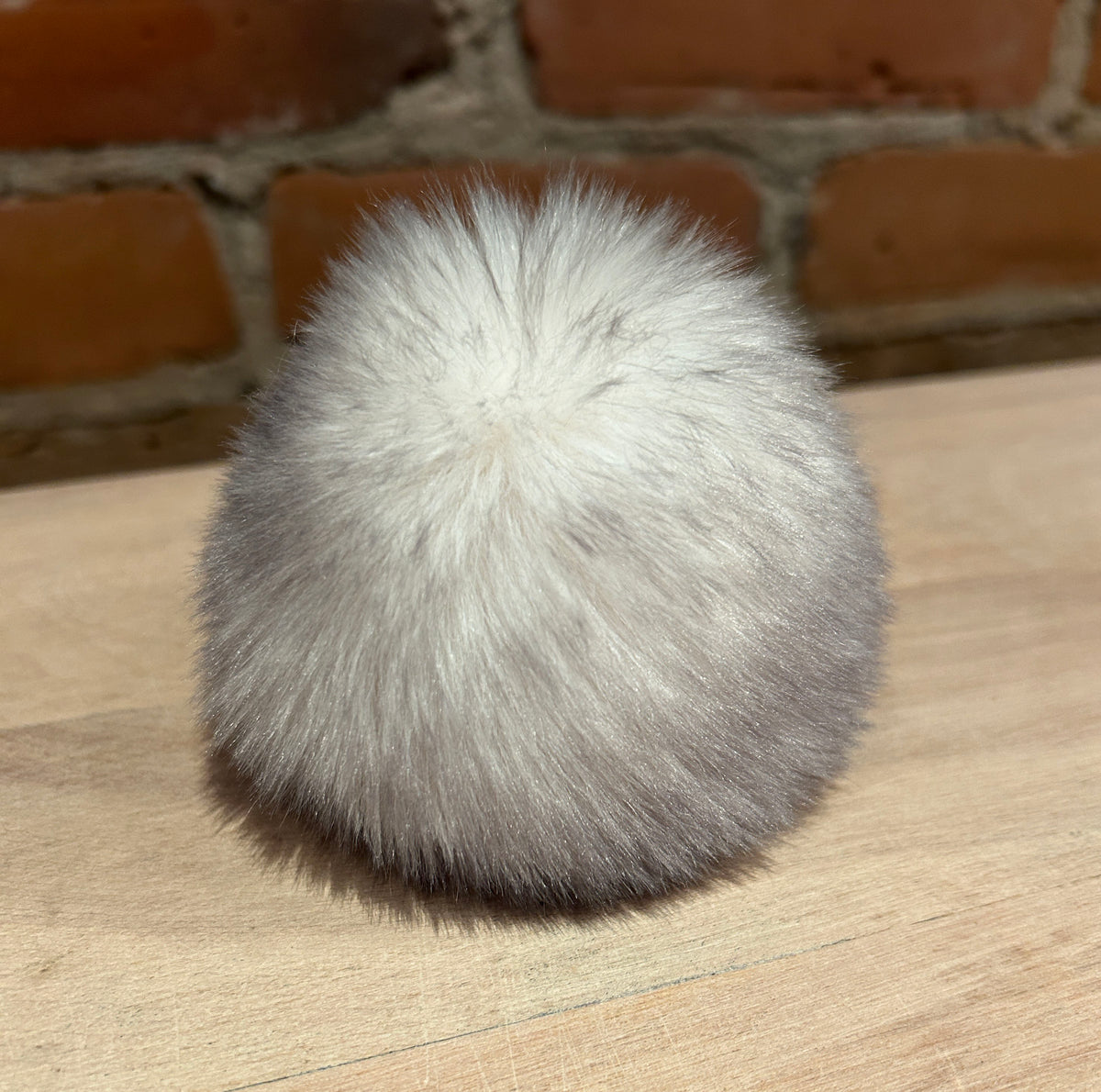 Light Grey Chinchilla Faux Fur Pom, 3.5 Inch