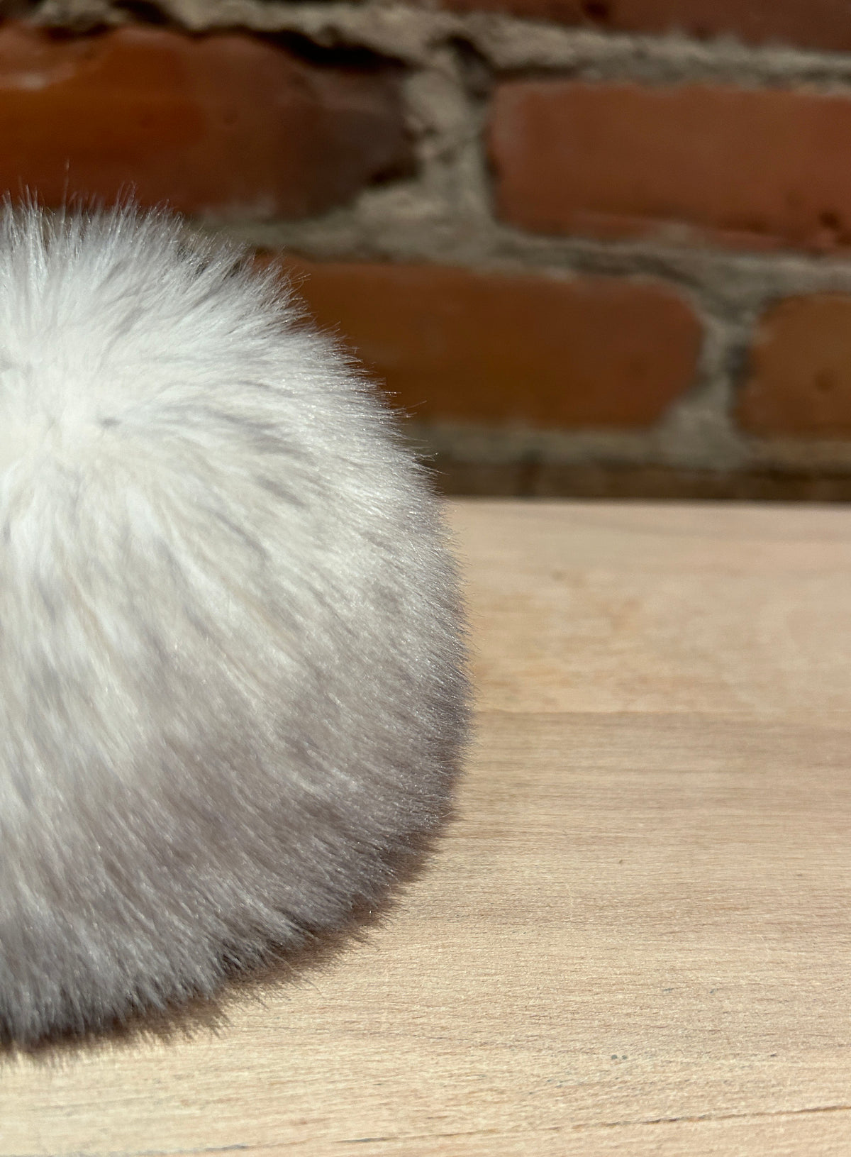Light Grey Chinchilla Faux Fur Pom, 3.5 Inch