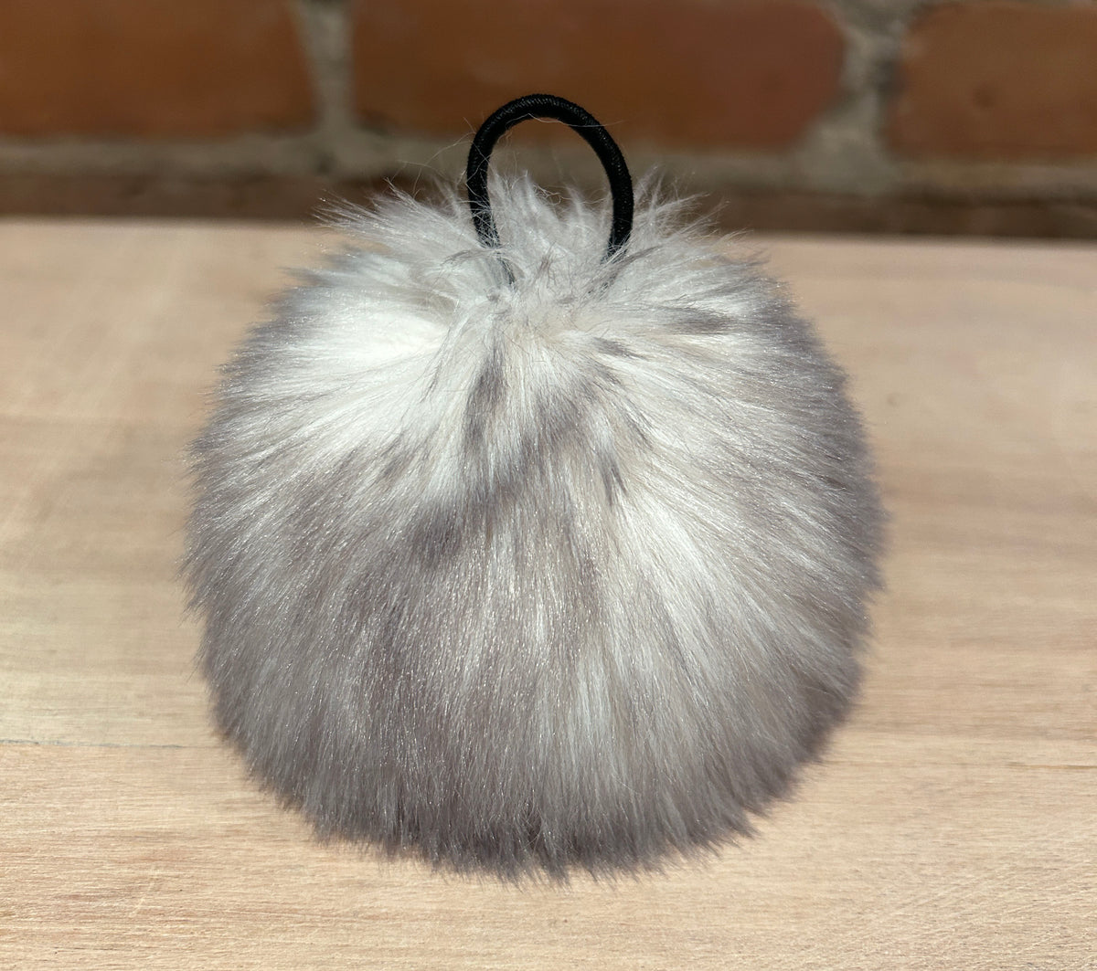 Light Grey Chinchilla Faux Fur Pom, 3.5 Inch