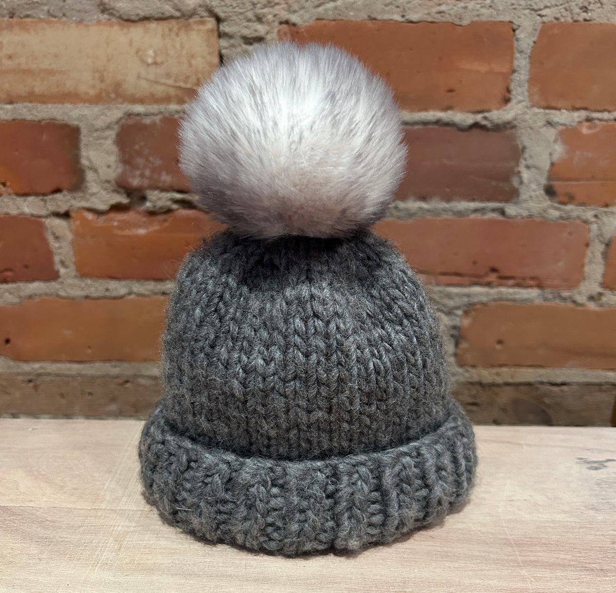 Light Grey Chinchilla Faux Fur Pom, 3.5 Inch