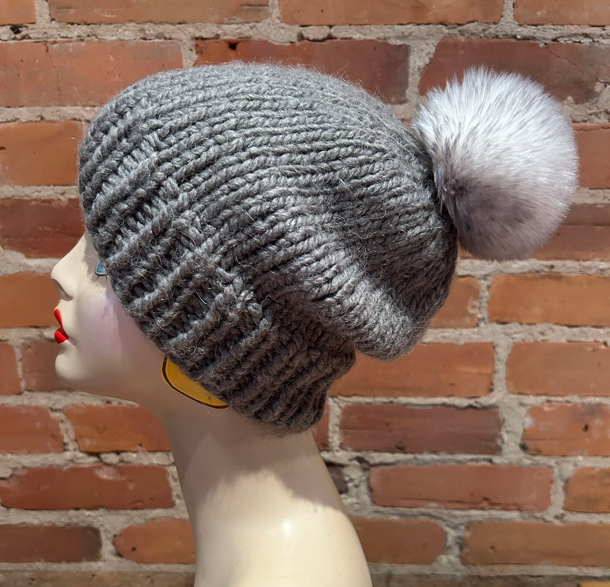 Light Grey Chinchilla Faux Fur Pom, 3.5 Inch