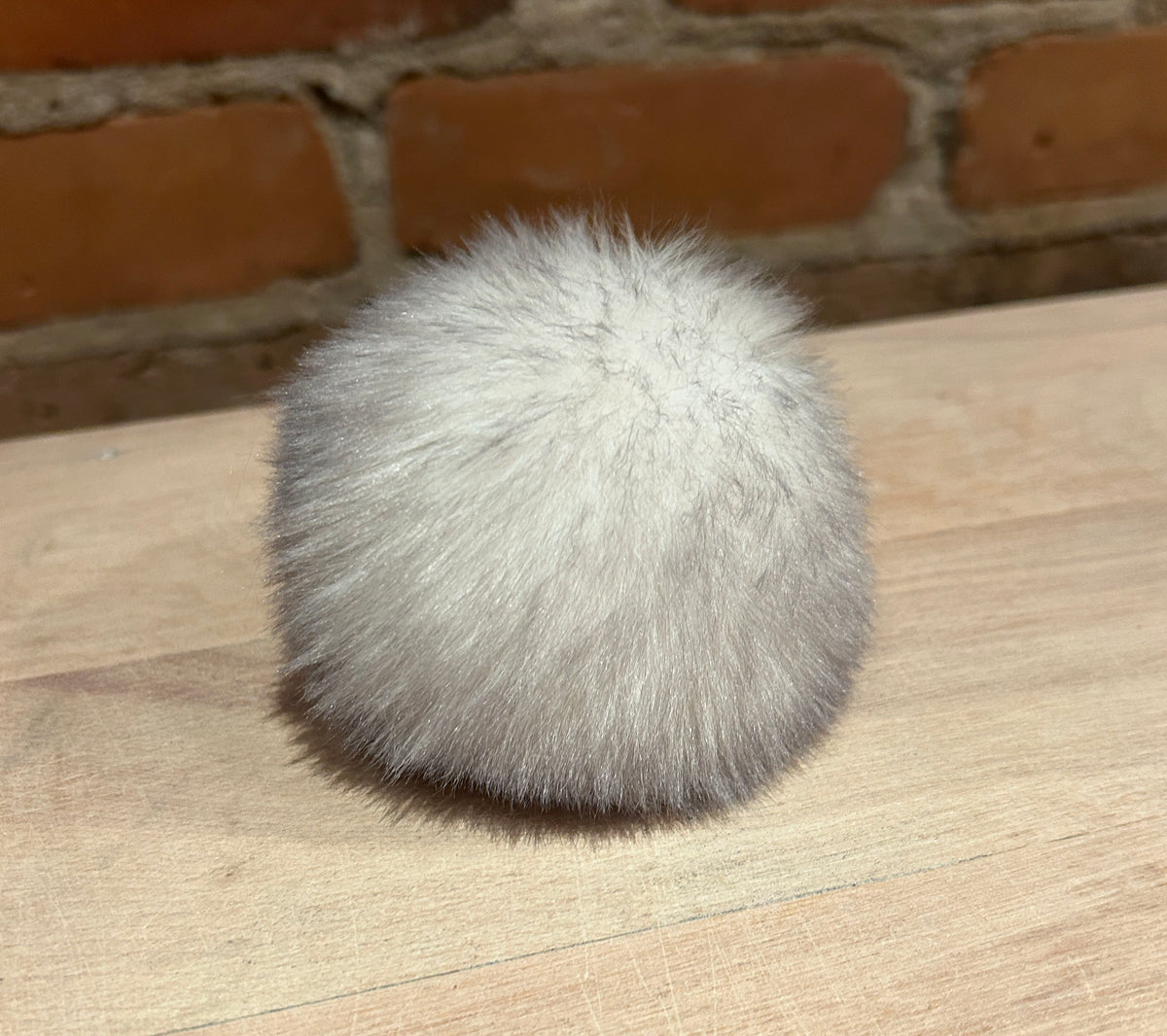 Light Grey Chinchilla Faux Fur Pom, 3 Inch