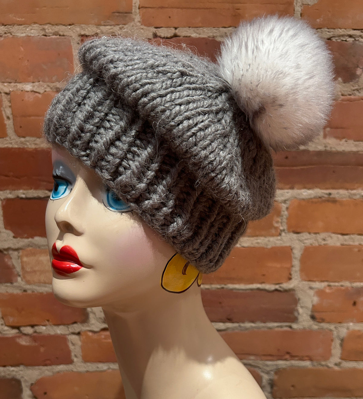 Light Grey Chinchilla Faux Fur Pom, 3 Inch