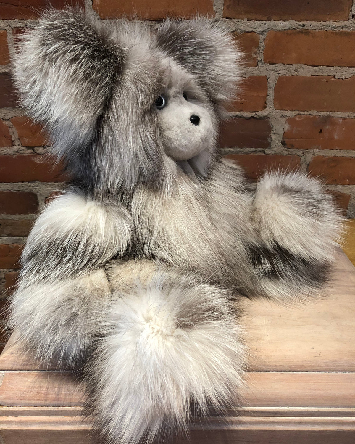 Moon, the Platinum Shadow Fox Teddy Bear