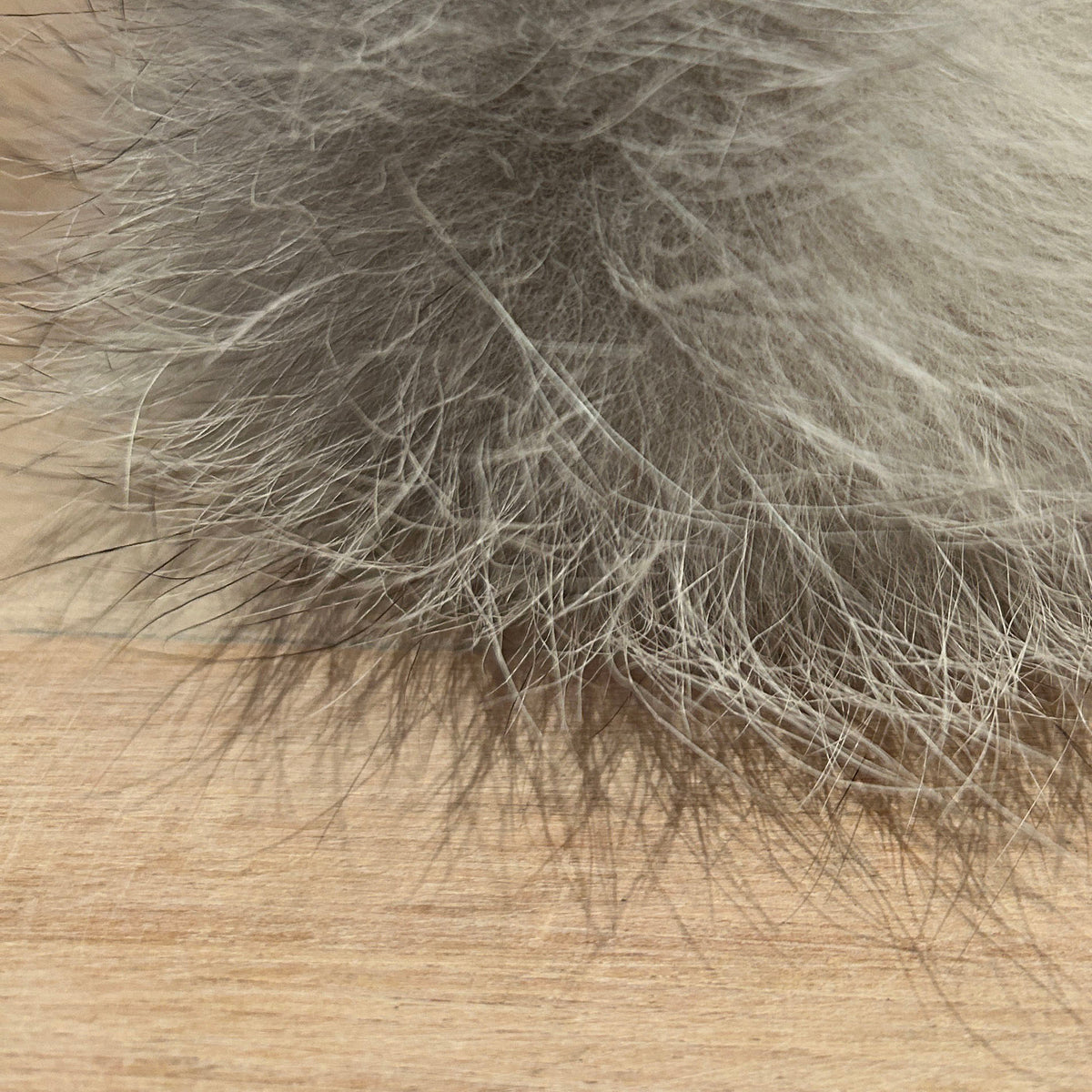 Grey White Fox Pom, 4.5 Inch