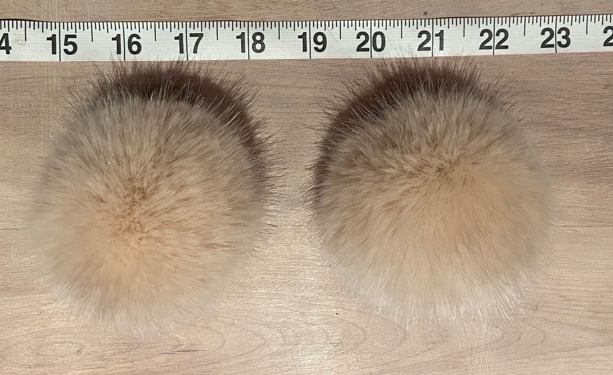 Peach Mink Faux Fur Pom, 3 Inch