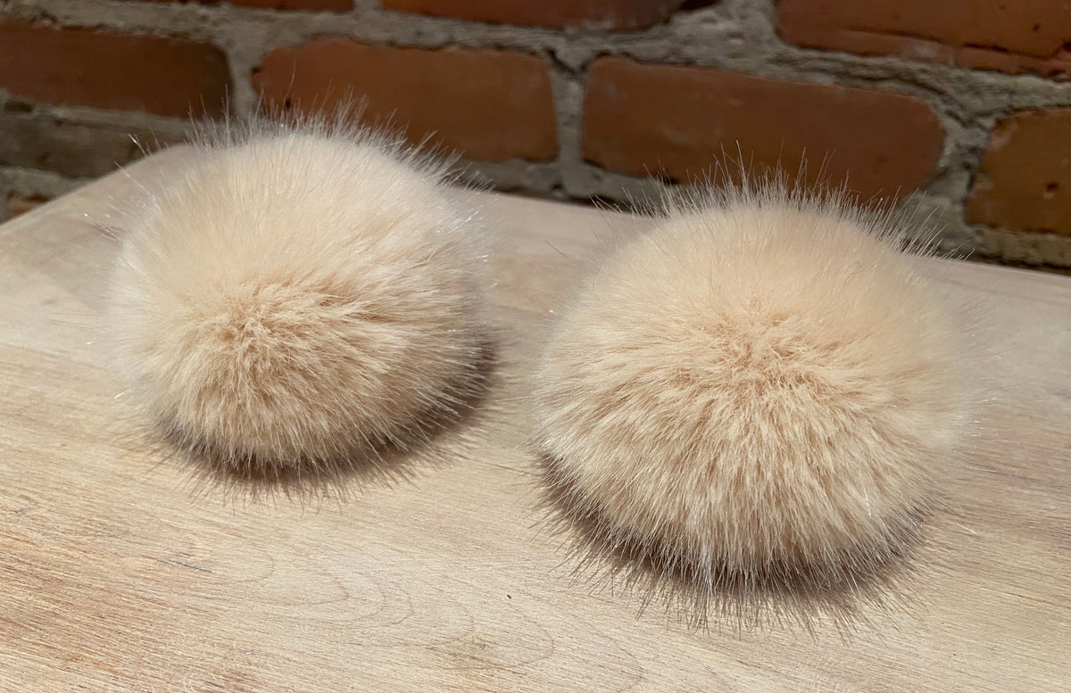 Peach Mink Faux Fur Pom, 3 Inch
