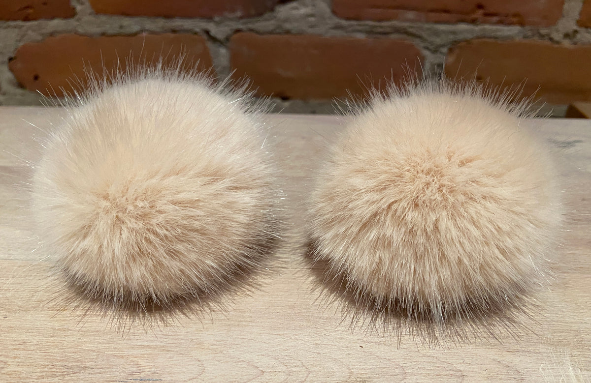 Peach Mink Faux Fur Pom, 3 Inch