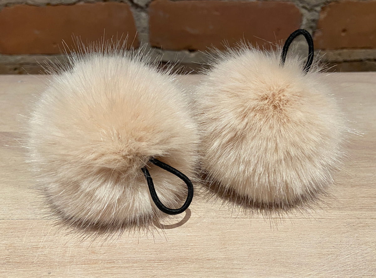 Peach Mink Faux Fur Pom, 3 Inch