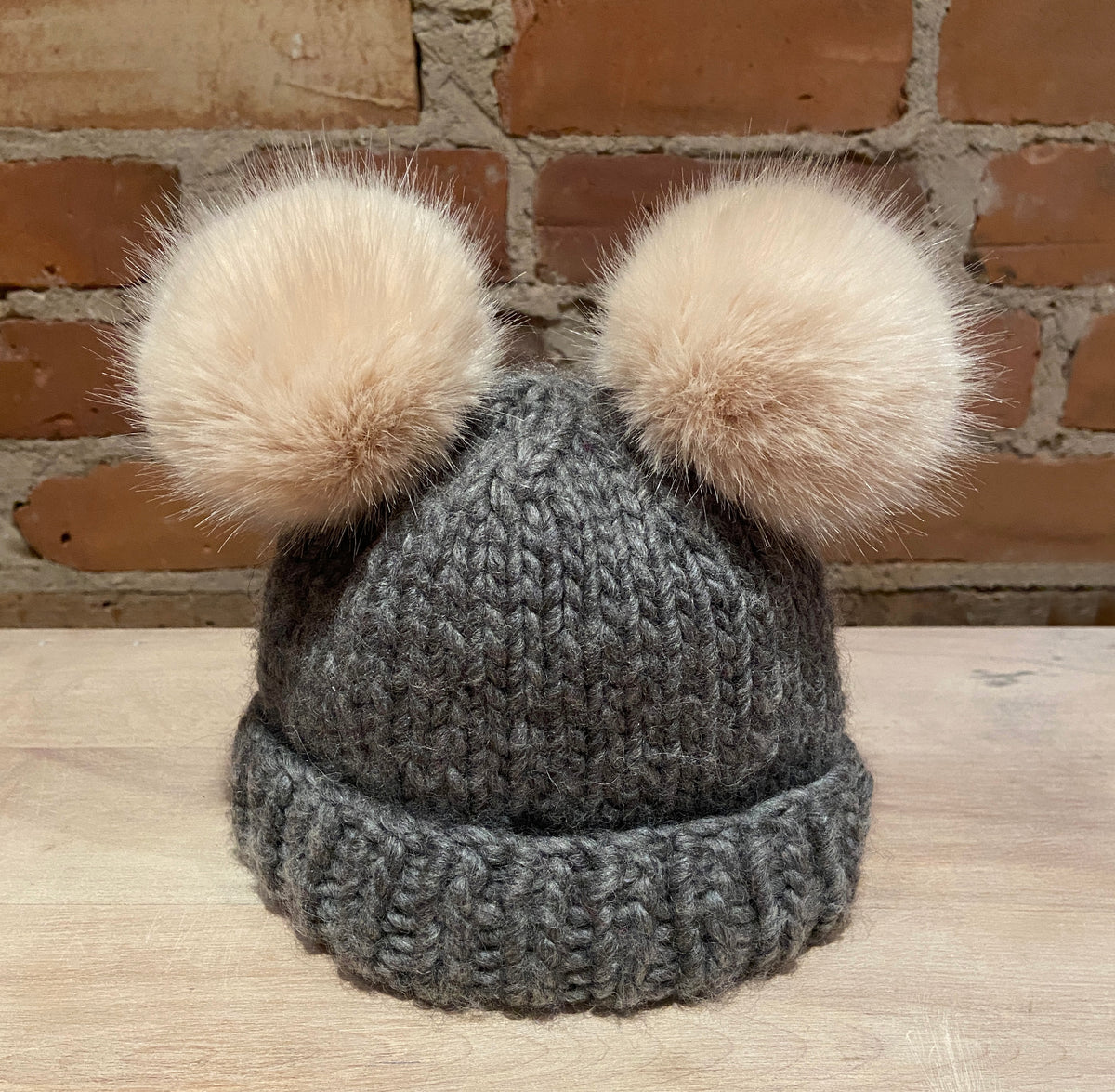 Peach Mink Faux Fur Pom, 3 Inch