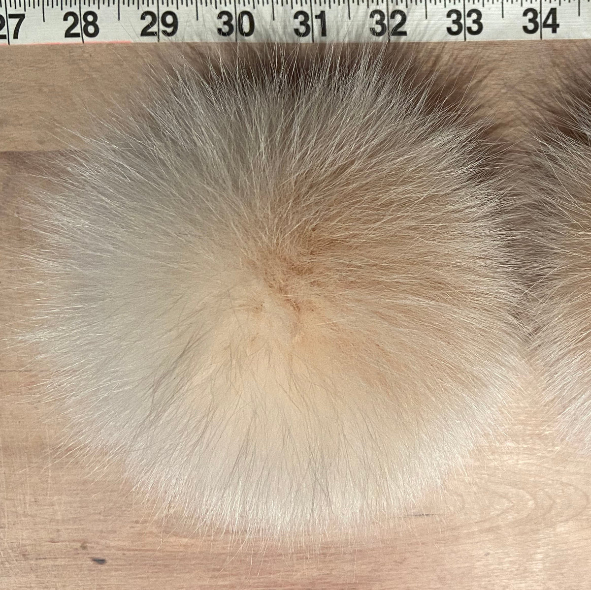 Ivory Peach Fox Fur Pom, 5 Inch