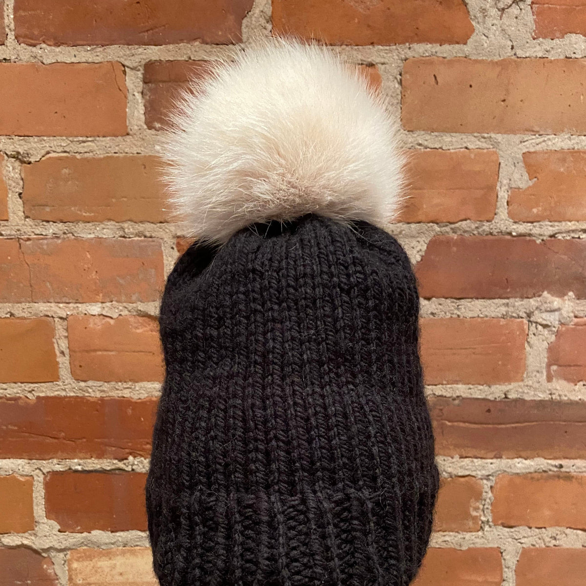 Ivory Peach Fox Fur Pom, 5 Inch