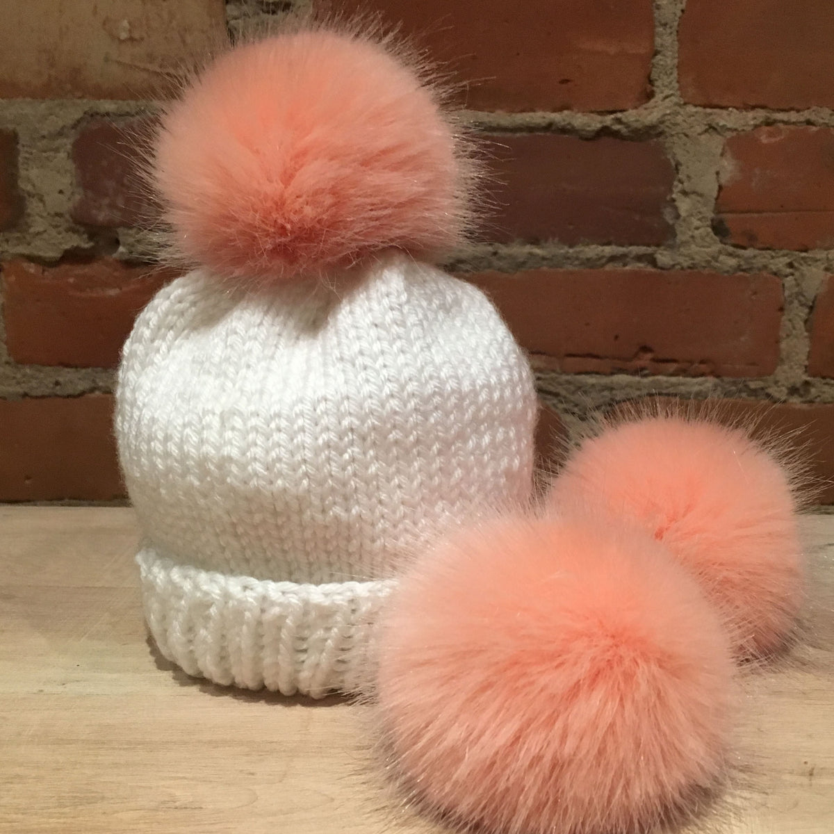 Rose Petal Pink Mink Faux Fur Pom, 2.5 Inch
