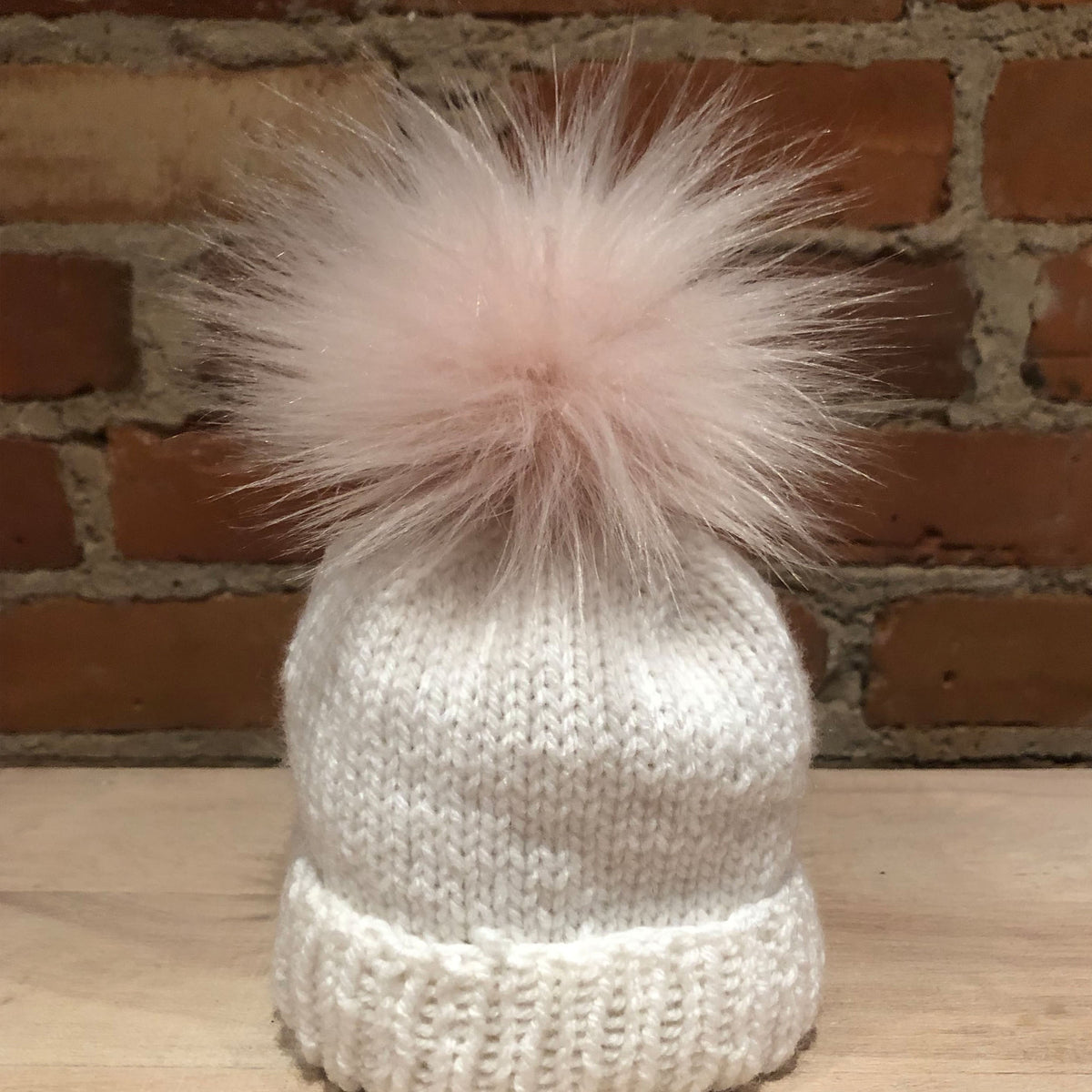 Powder Pink Faux Fur Pom Pom, 3.5 Inch