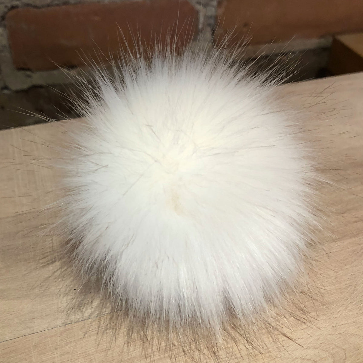Arctic White Fox Faux Fur Pom, 4 Inch