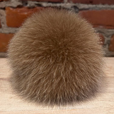 Golden Beige Fox Fur Pom, 5 Inch