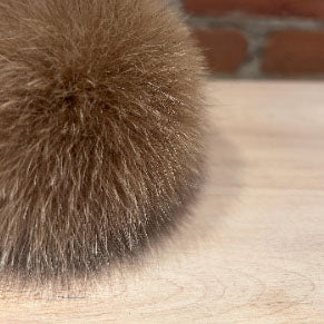 Golden Beige Fox Fur Pom, 5 Inch