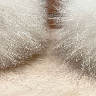 Ivory Blue Fox Fur Pom, 5 Inch
