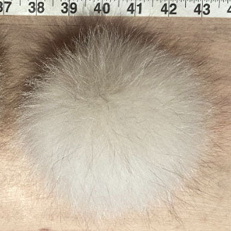 Ivory Blue Fox Fur Pom, 5 Inch