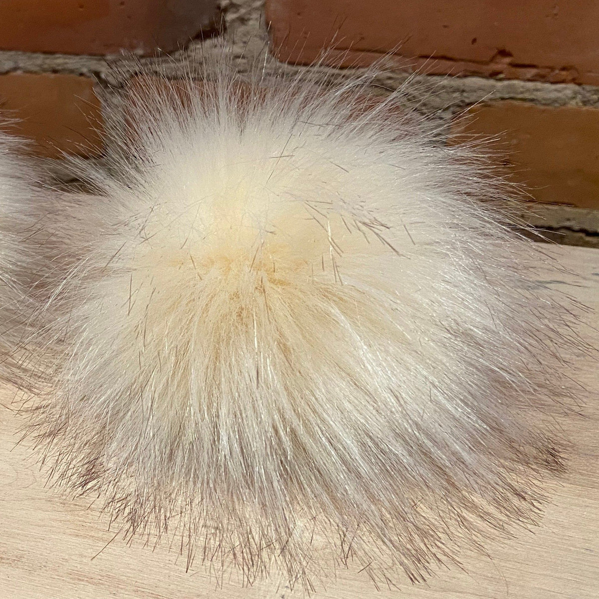 Peach Finnish Raccoon Faux Fur Hat Pom