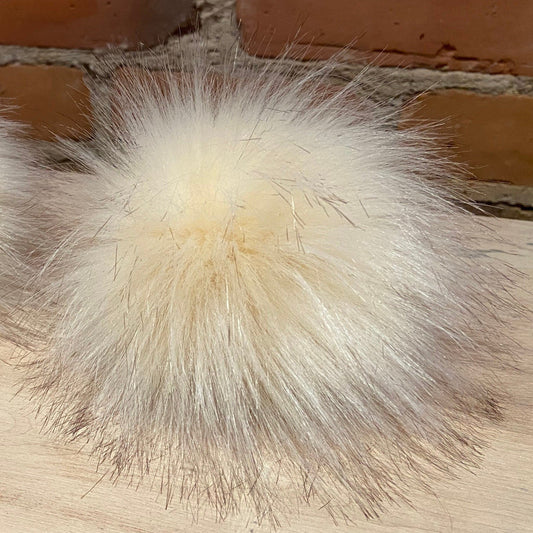 Peach Finnish Raccoon Faux Fur Hat Pom