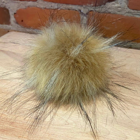 Warm Light Gold Finnish Raccoon Faux Fur Pom Pom