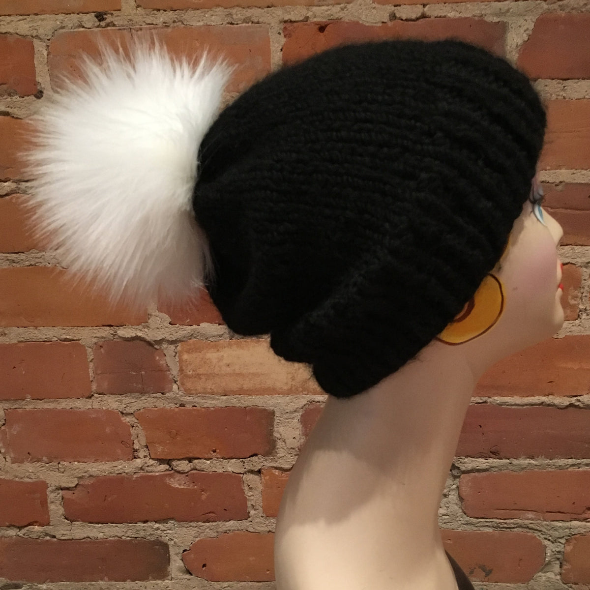 White Lamb Faux Fur Pom, 6 Inch