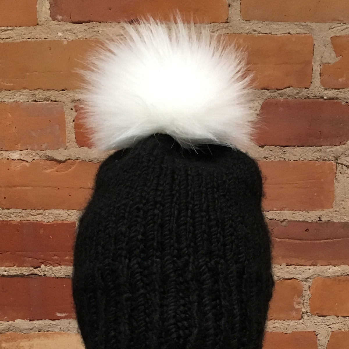 White Lamb Faux Fur Pom, 6 Inch