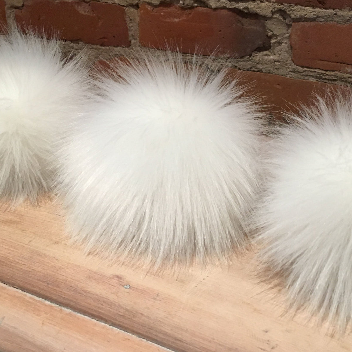 White Lamb Faux Fur Pom, 6 Inch