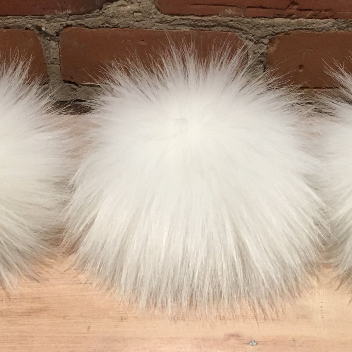 White Lamb Faux Fur Pom, 6 Inch