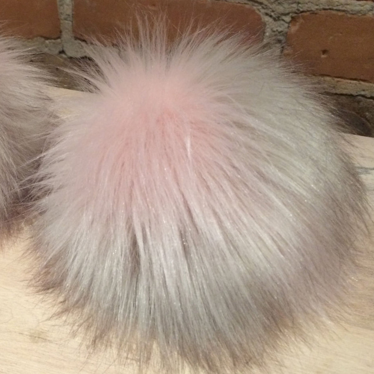 Handmade Pink and Taupe Multicolor Jumbo Pom