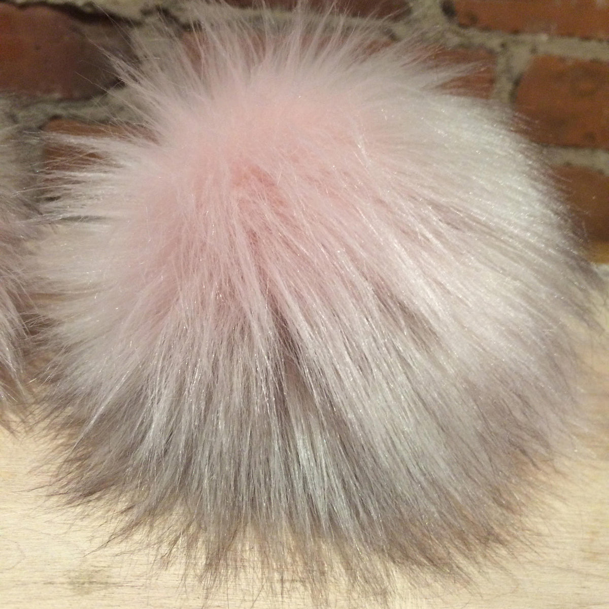 Pink Beige Pom Pom, Jumbo 6-Inch Faux Fox Fur Ball, Handmade Multi-Color Pearl Taupe and Lavender Pink Hat Pom, Detachable Hat Accessory, elle Vintage