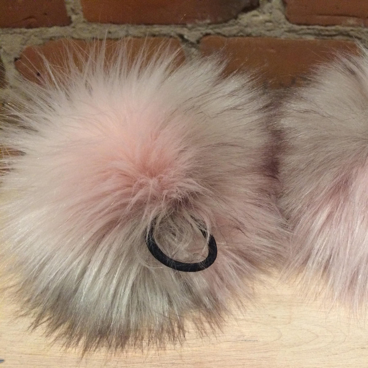 Pink Beige Pom Pom, Jumbo 6-Inch Faux Fox Fur Ball, Handmade Multi-Color Pearl Taupe and Lavender Pink Hat Pom, Detachable Hat Accessory, elle Vintage