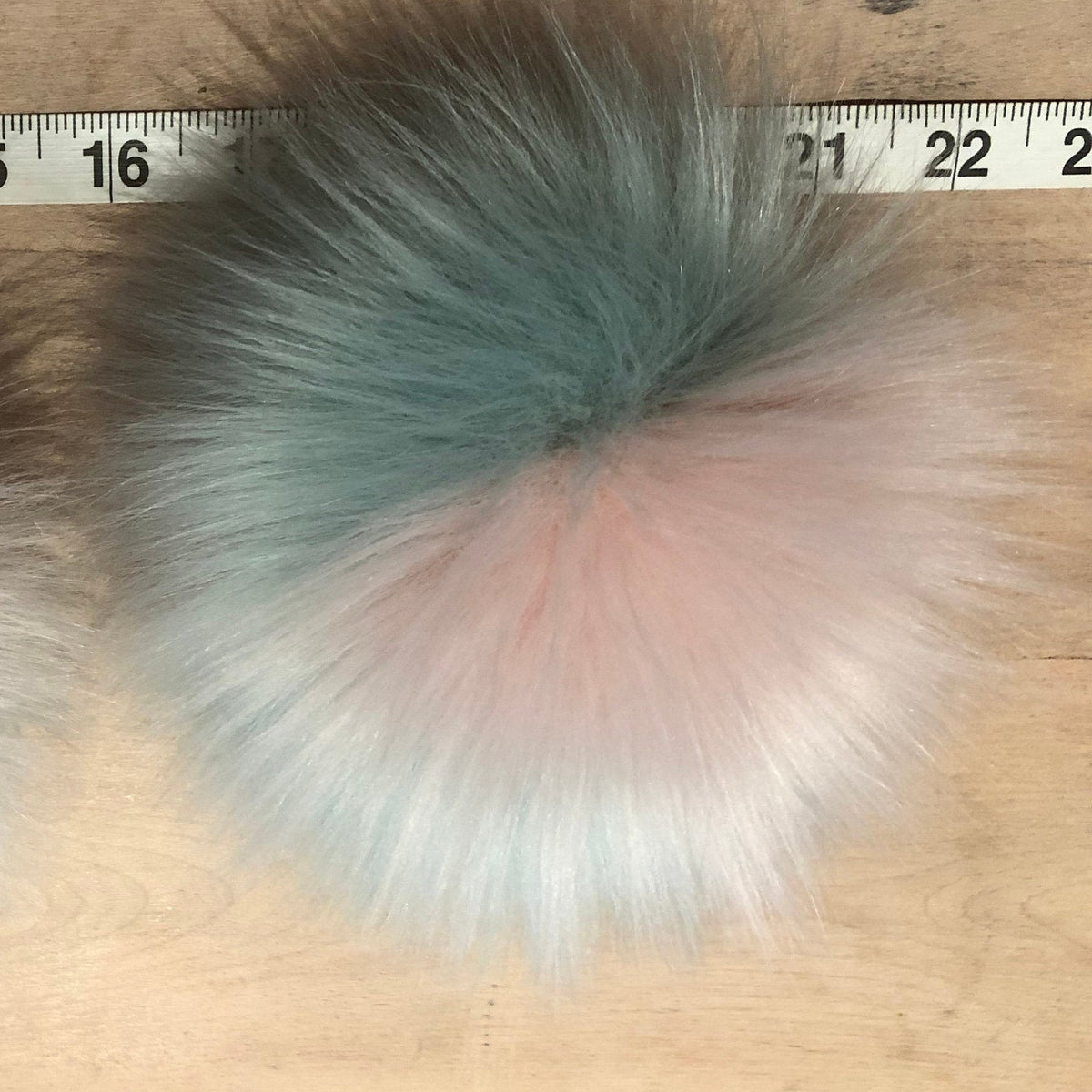 Green Pink Pom for Your Knit Hat, Peppermint Green and Lavender Pink Mint Multi-Color Faux Fur Pom, Knitting Inspiration, Detachable Hat Pom