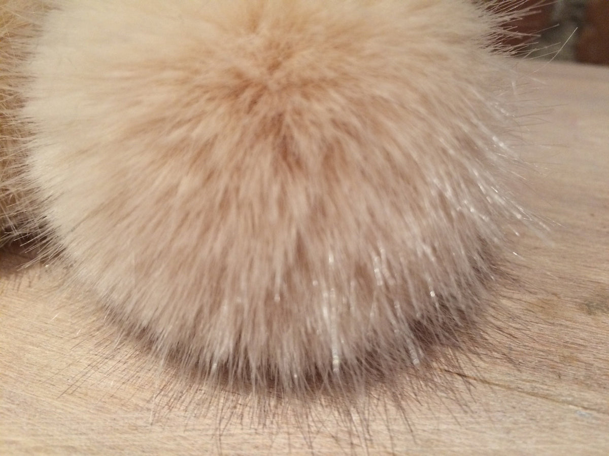 Peach Mink Faux Fur Pom, 2.5 Inch