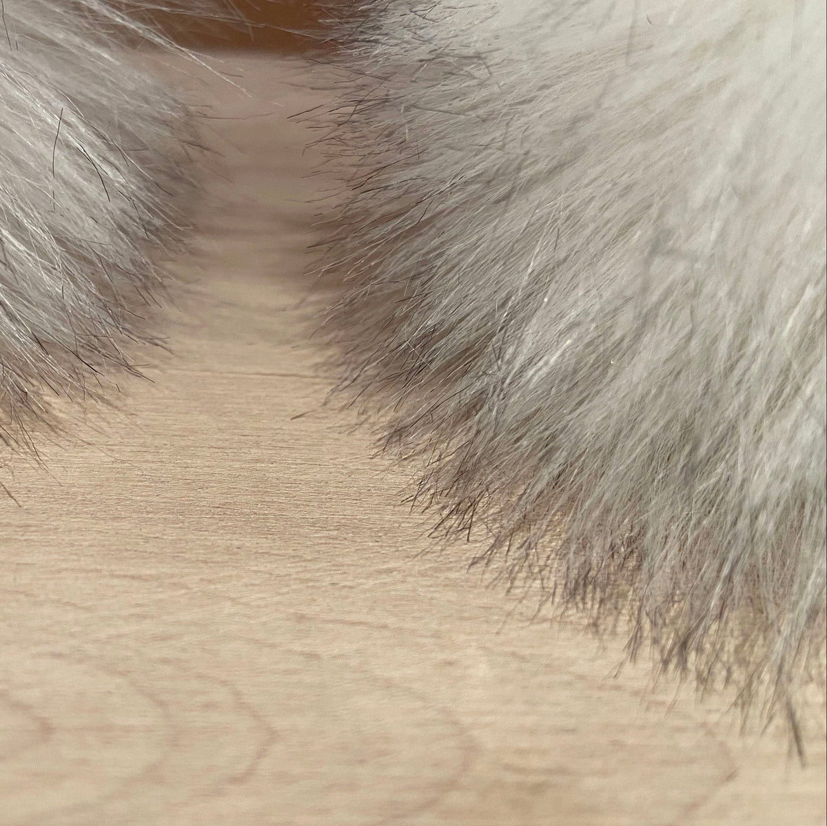 Salt and Pepper White Faux Fur Pom, 5.5 Inch